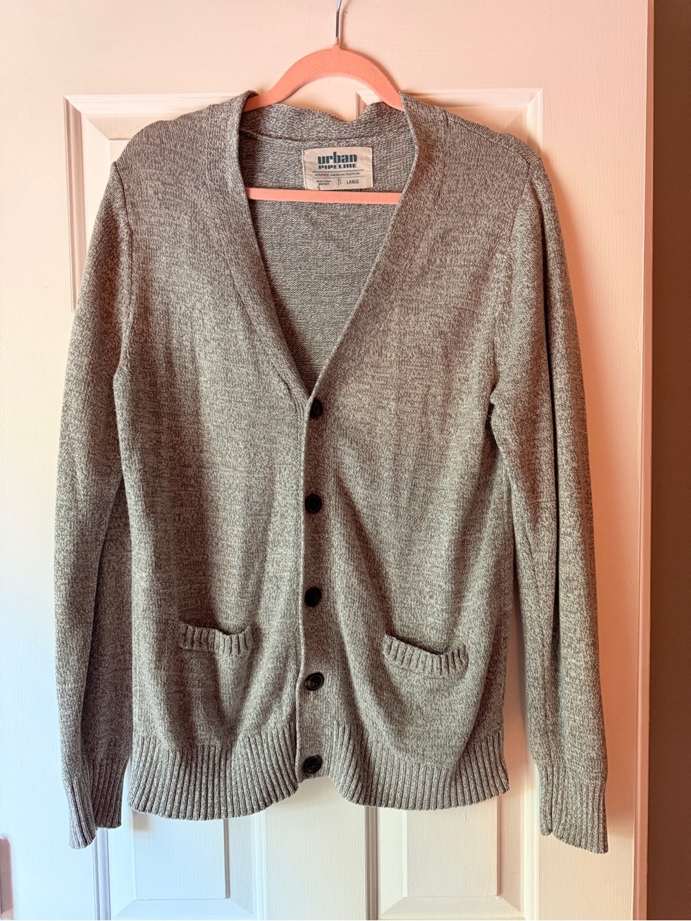 urban pipeline Men's Light Gray Button Cardigan